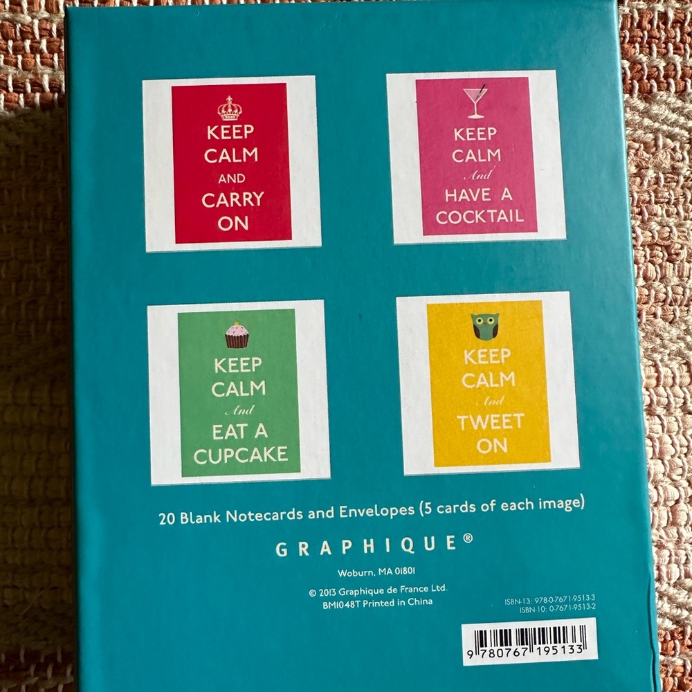 Keep Calm Note Cards - Picture 2 of 4